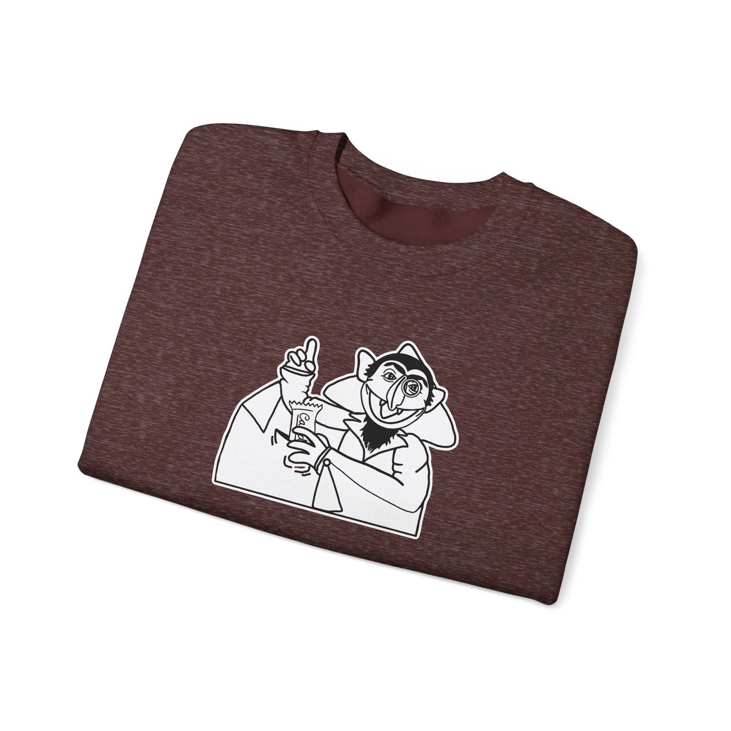 The Count Stealing Candy Outline Sweatshirt - Sesame Street The Count Parody Sweatshirt