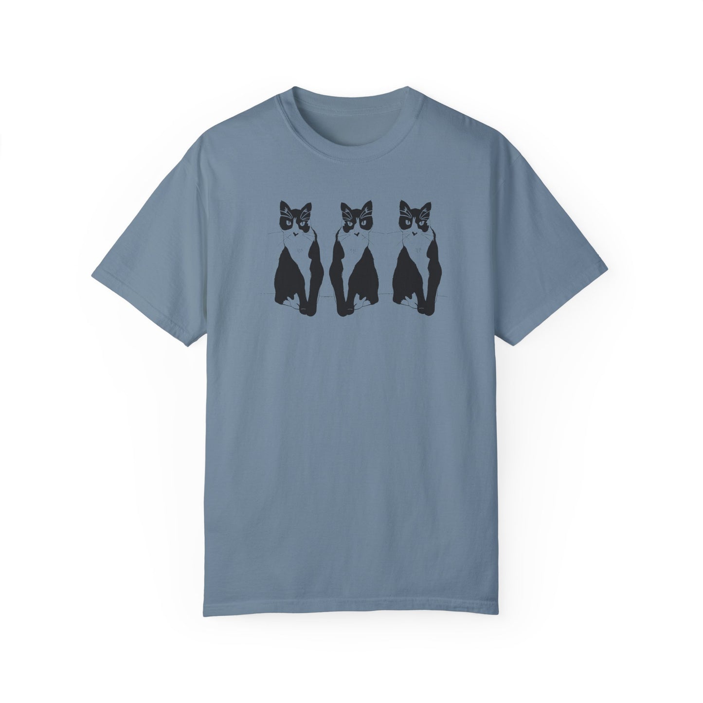 Cat x3 Tee (Transparent Style Cat) - Cat Drawing Shirt