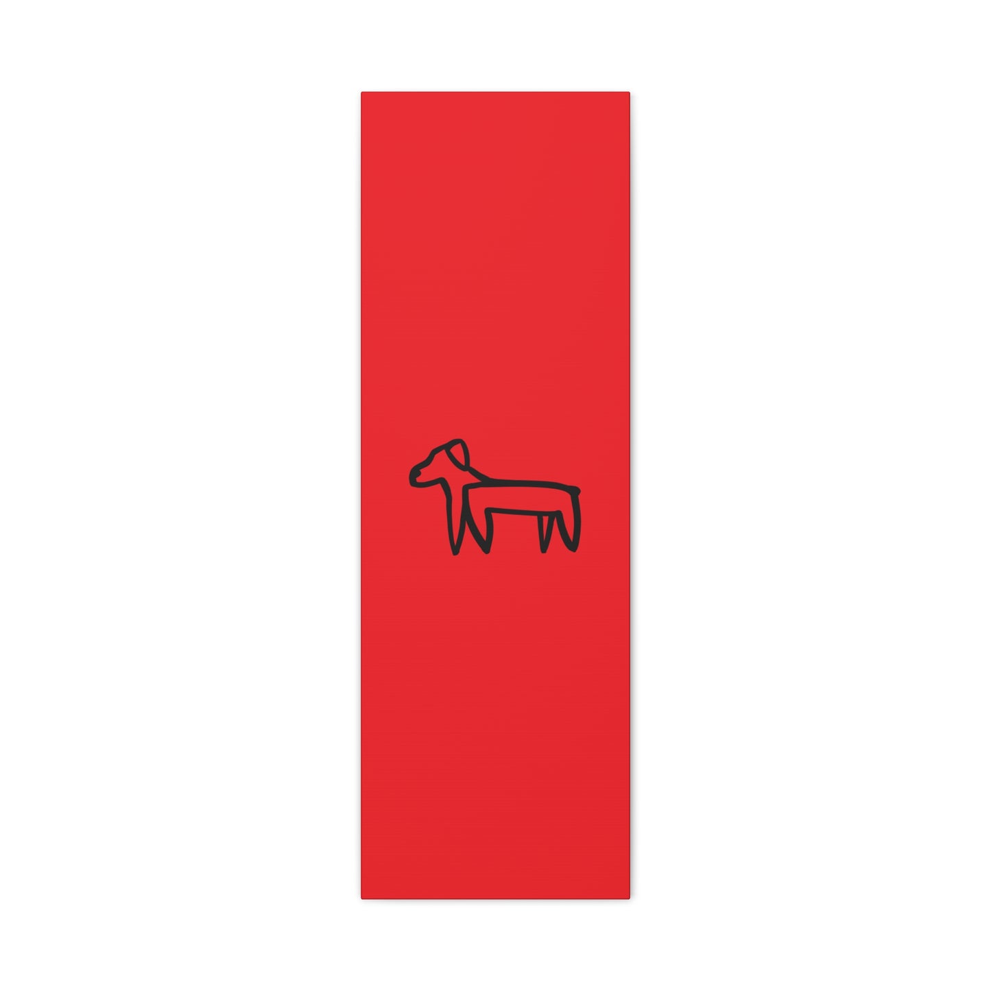 Dog Canvas Print on Red (Transparent Style Black Dog) - Dog Drawing Canvas
