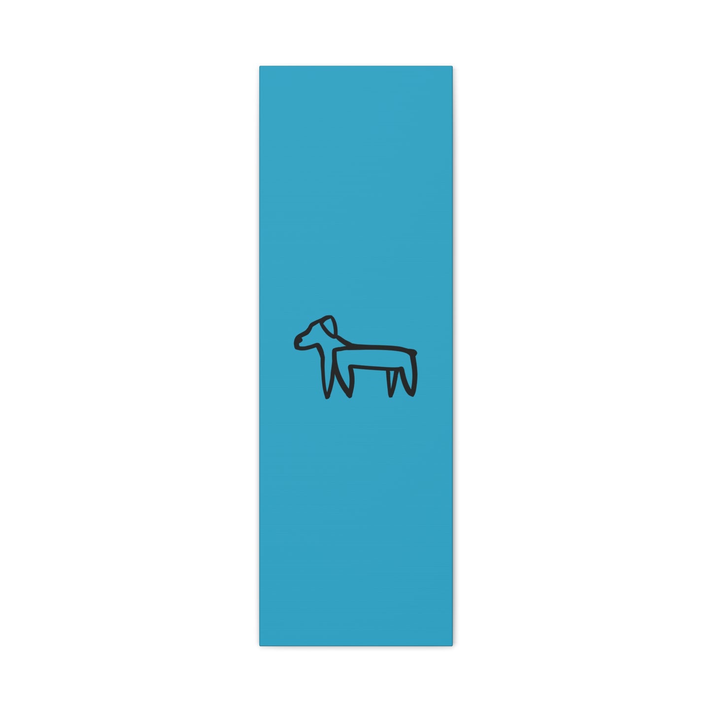 Dog Canvas Print on Turquoise (Transparent Style Black Dog) - Dog Drawing Canvas