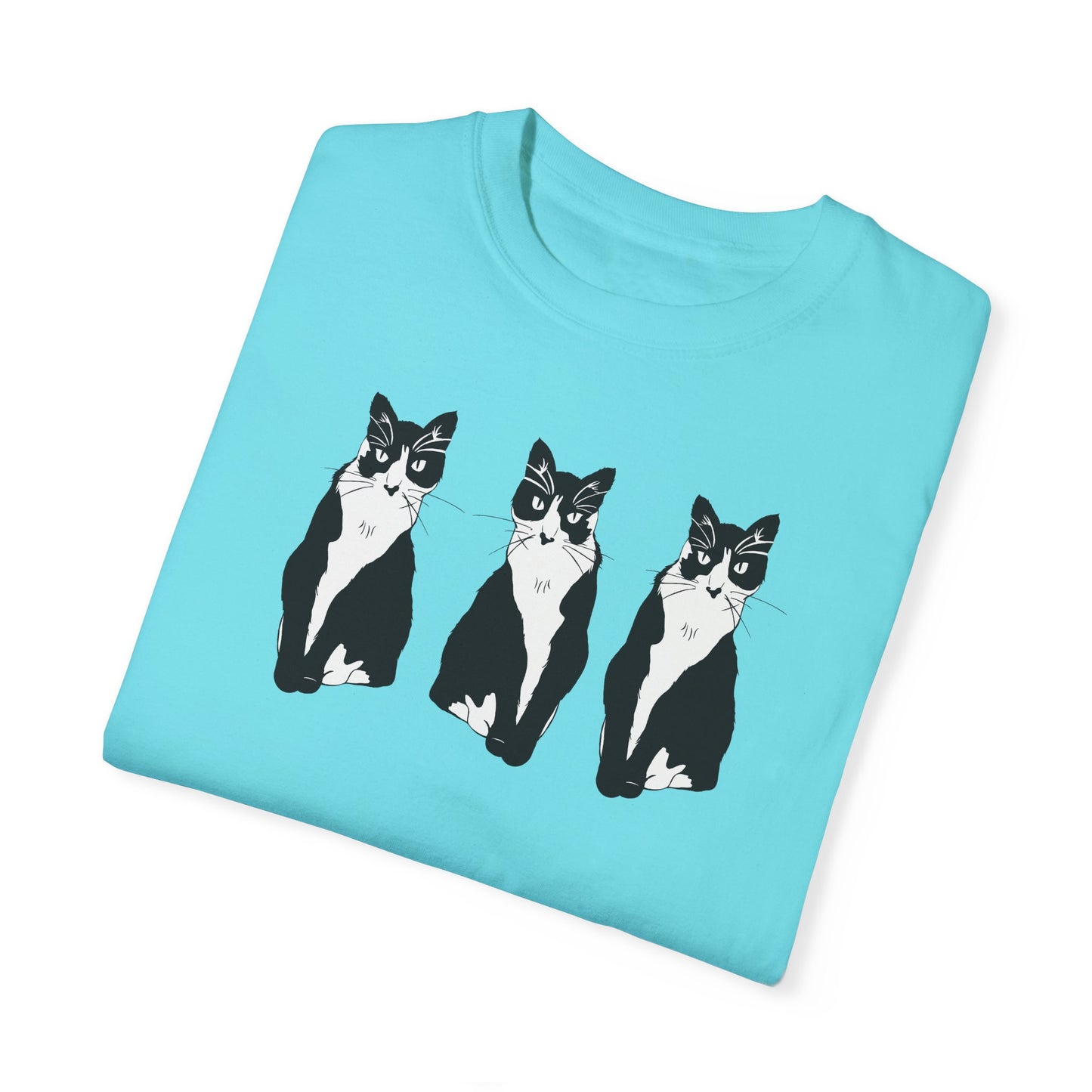 Cat x3 Tee (B&W Style Cat) - Cat Drawing Shirt