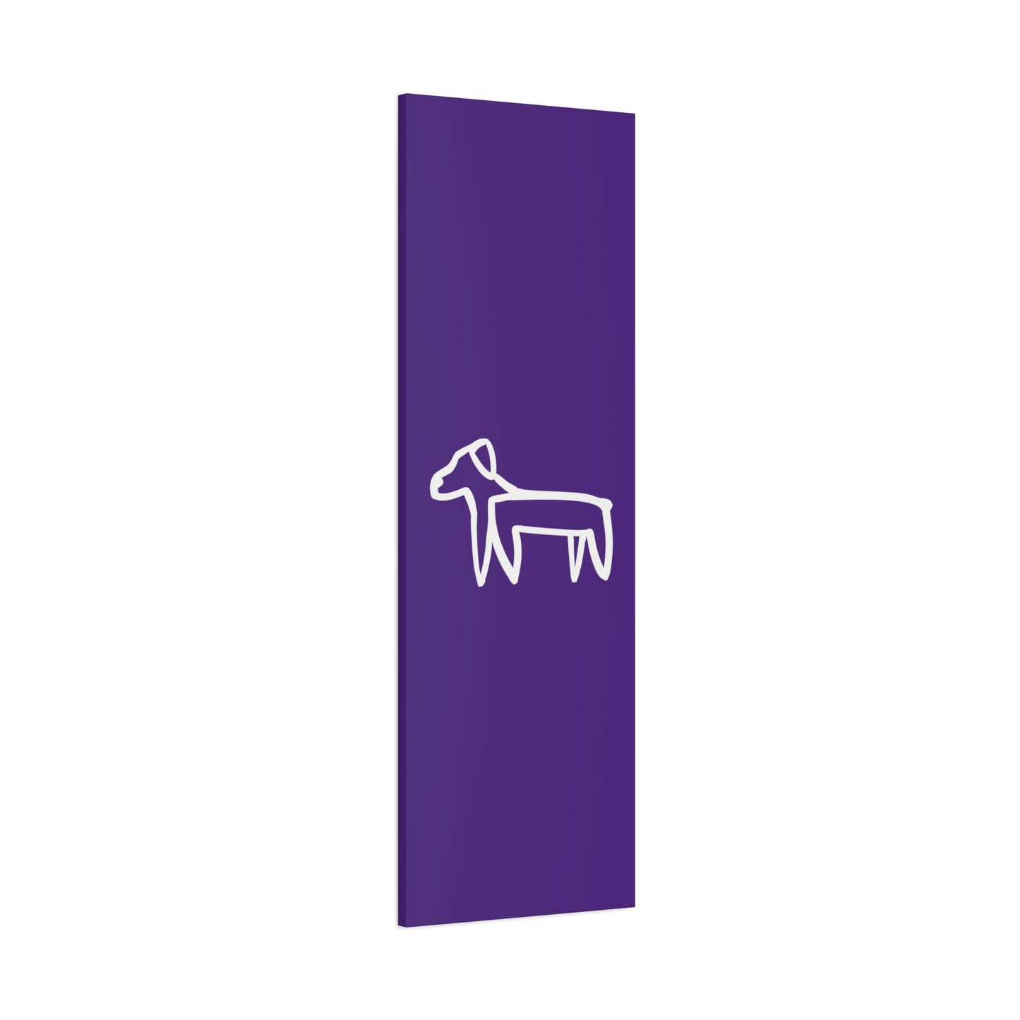 Dog Canvas Print on Purple (Transparent Style White Dog) - Dog Art Print