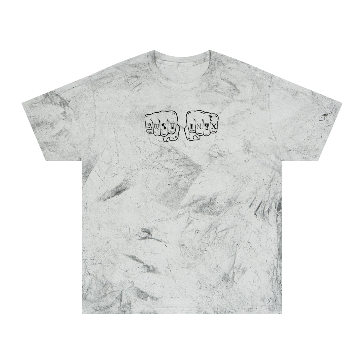 Austin Knuckle Tats Tattooed Fists Color Blast Tee