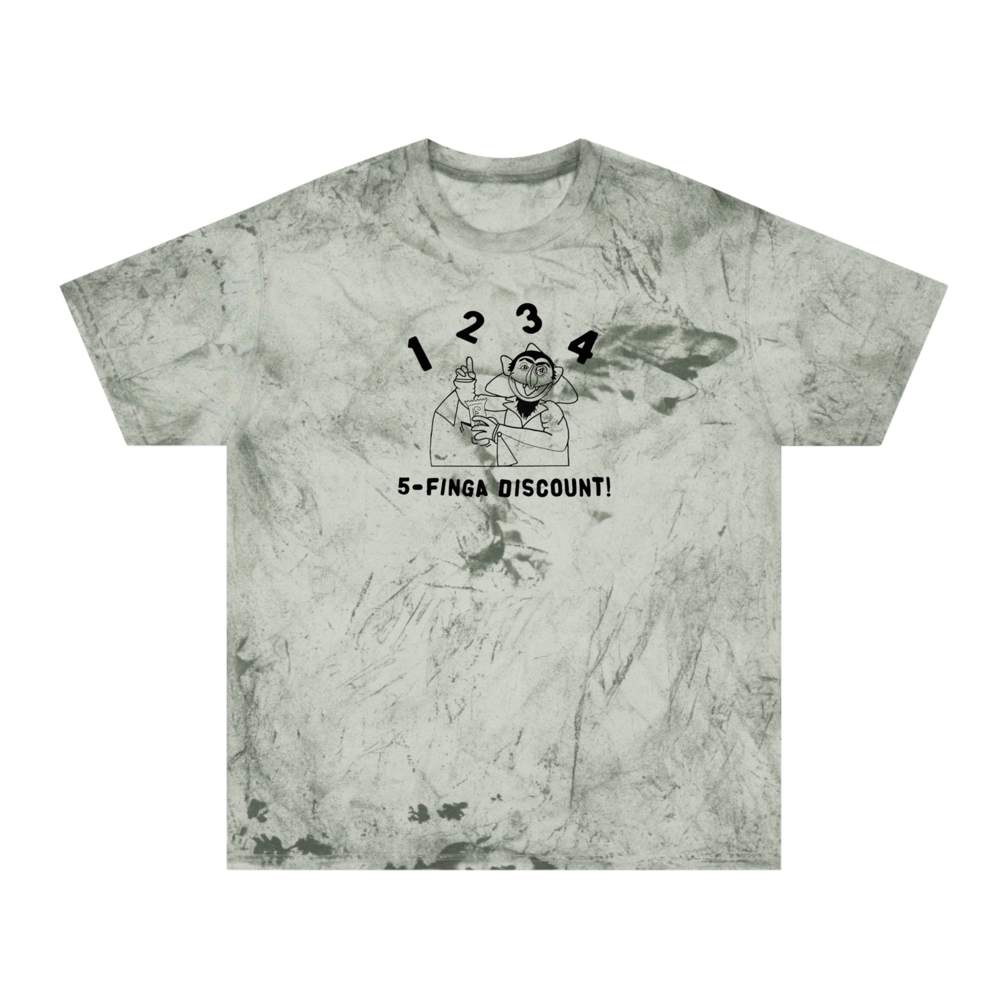 Five Finger Discount Outline Color Blast Tee - Sesame Street The Count Parody Shirt