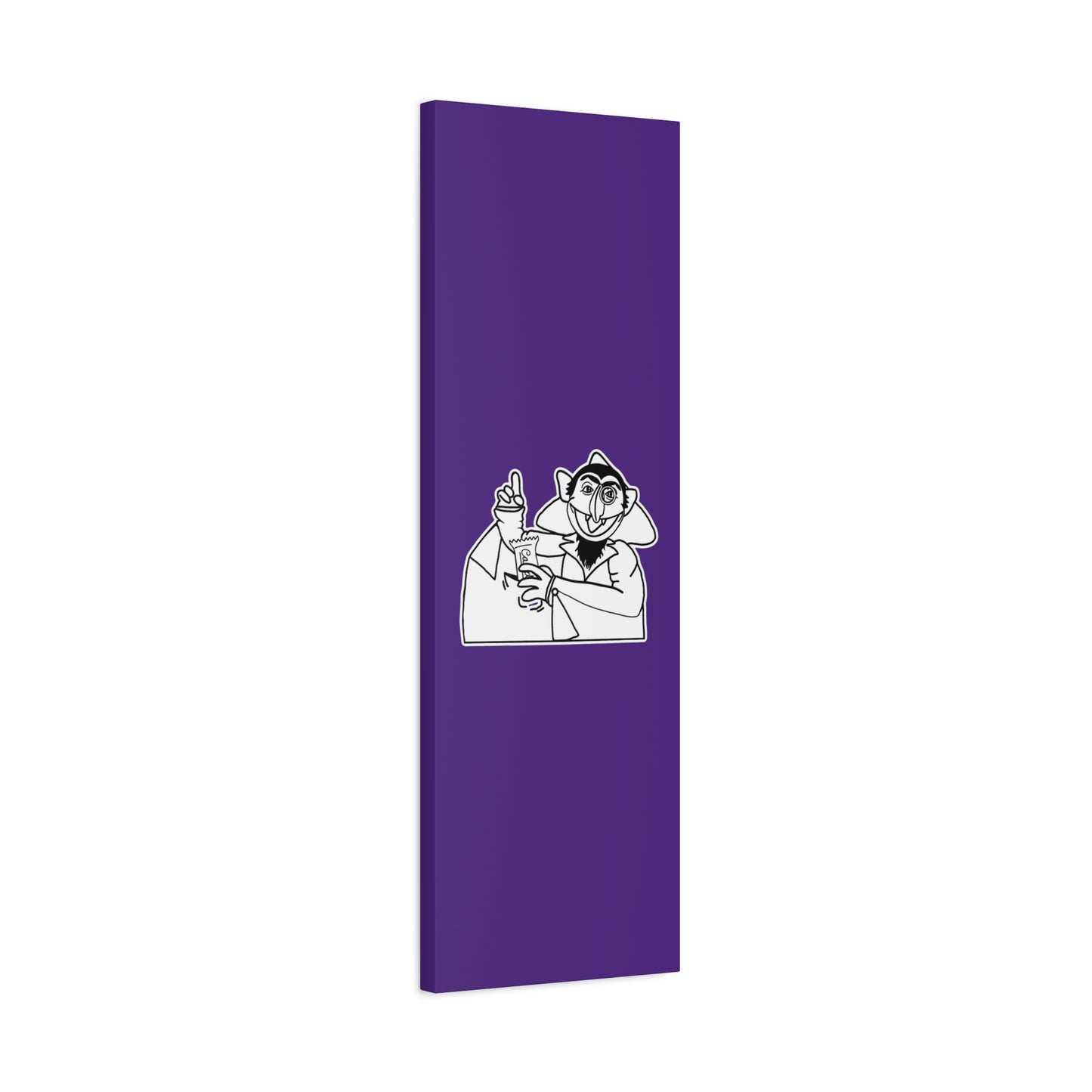 The Count Stealing Candy Outline Canvas Print Purple - Sesame Street The Count Parody Art