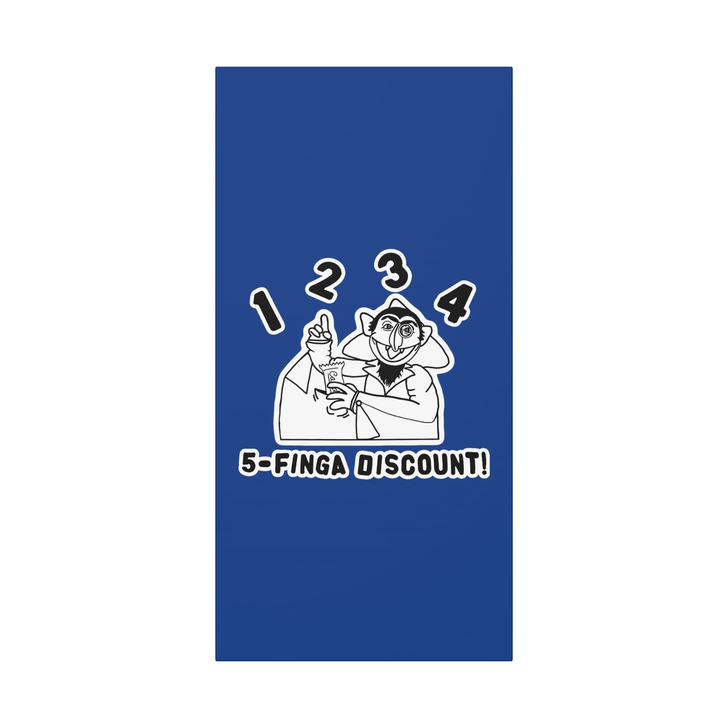 Five Finger Discount Outline Canvas Print Dark Blue - Sesame Street The Count Parody Art Print