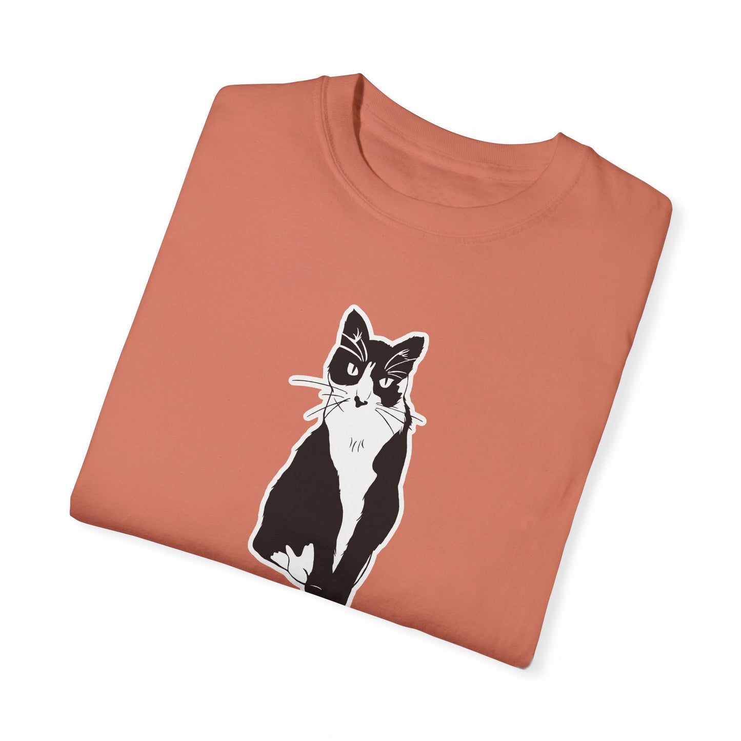 Cat Tee (Sticker Style Cat) - Cat Drawing Shirt