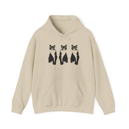 Cat x3 Hoodie (Transparent Style Cat) - Cat Hooded Sweatshirt