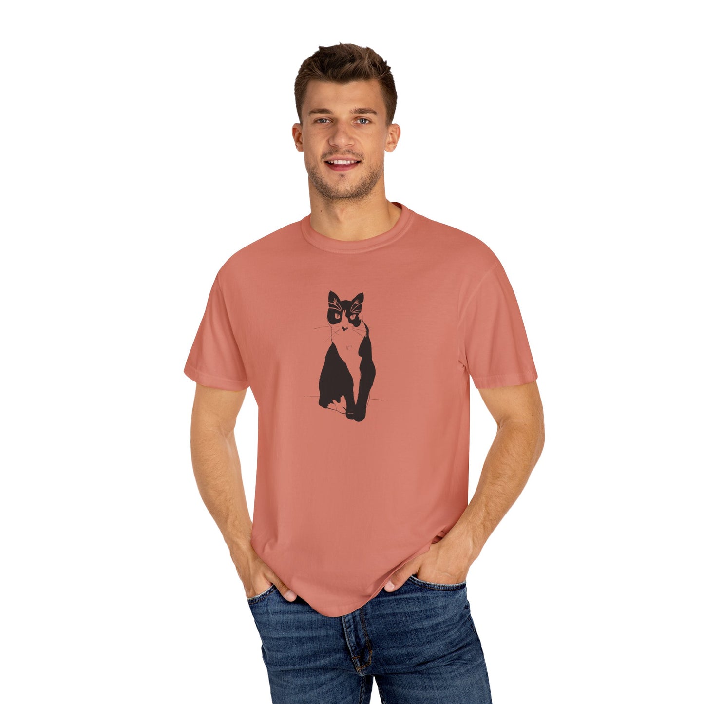 Cat Tee (Transparent Style Cat) - Cat Drawing Shirt