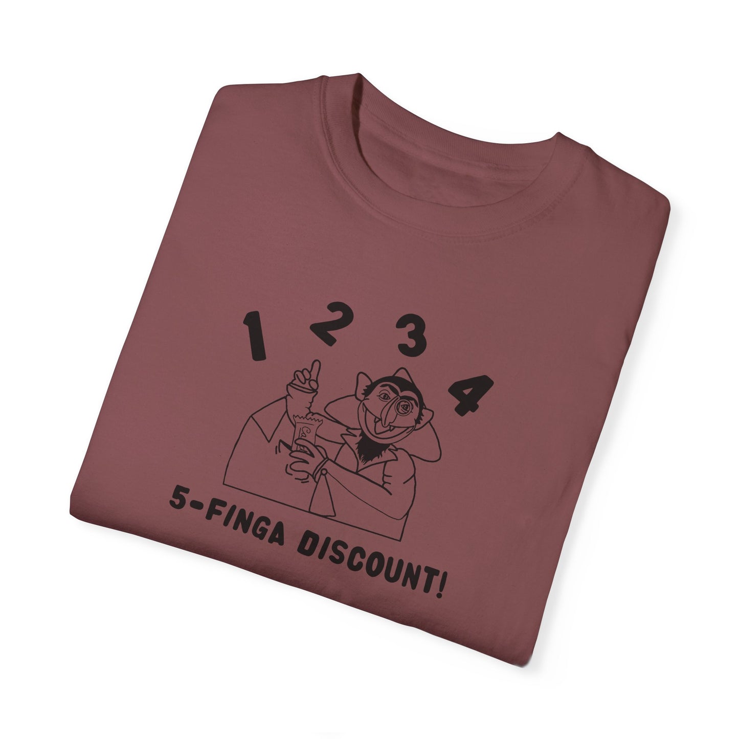 Five Finger Discount Outline Tee - Sesame Street The Count Parody Shirt