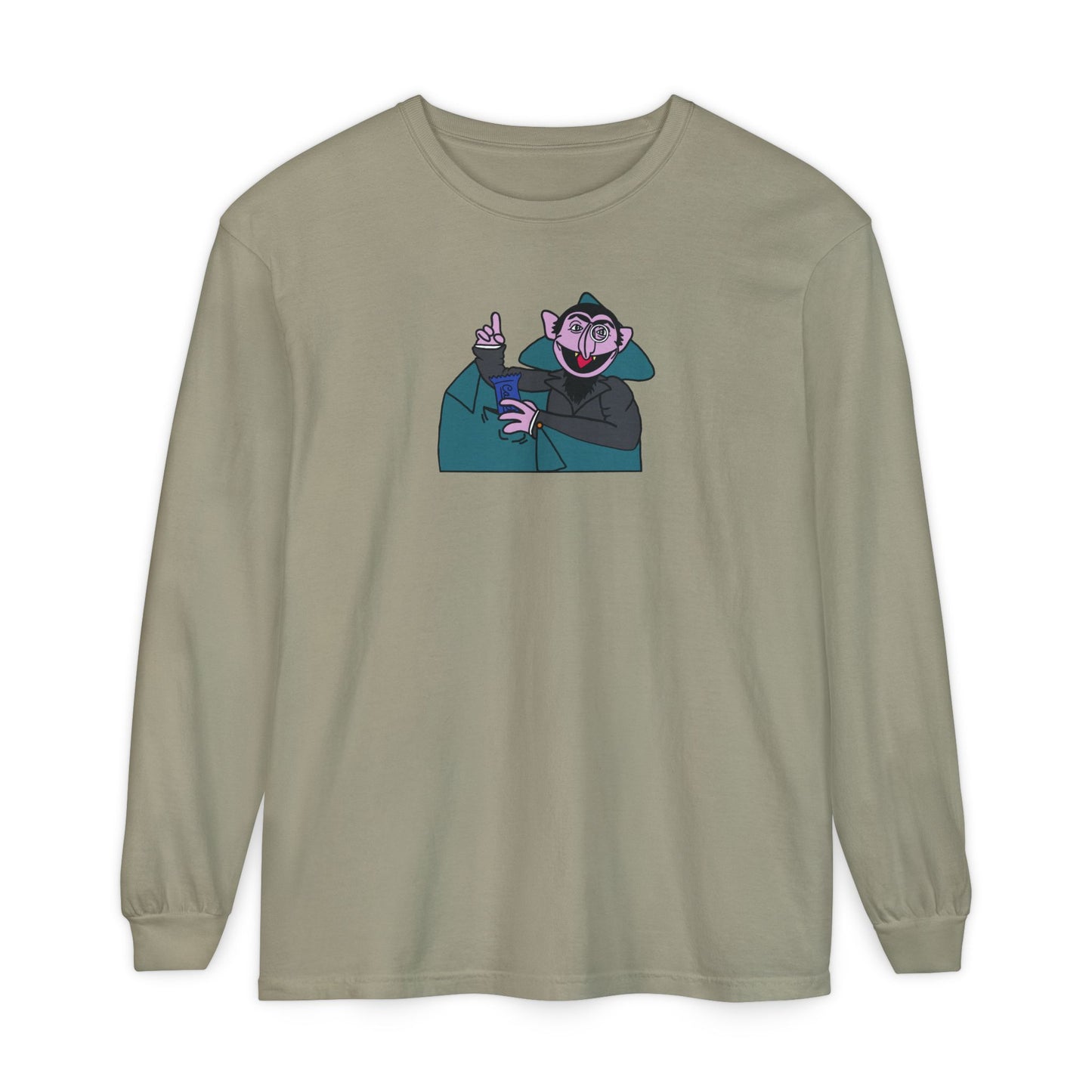 The Count Stealing Candy Long Sleeve - Sesame Street The Count Parody Long Sleeve Shirt