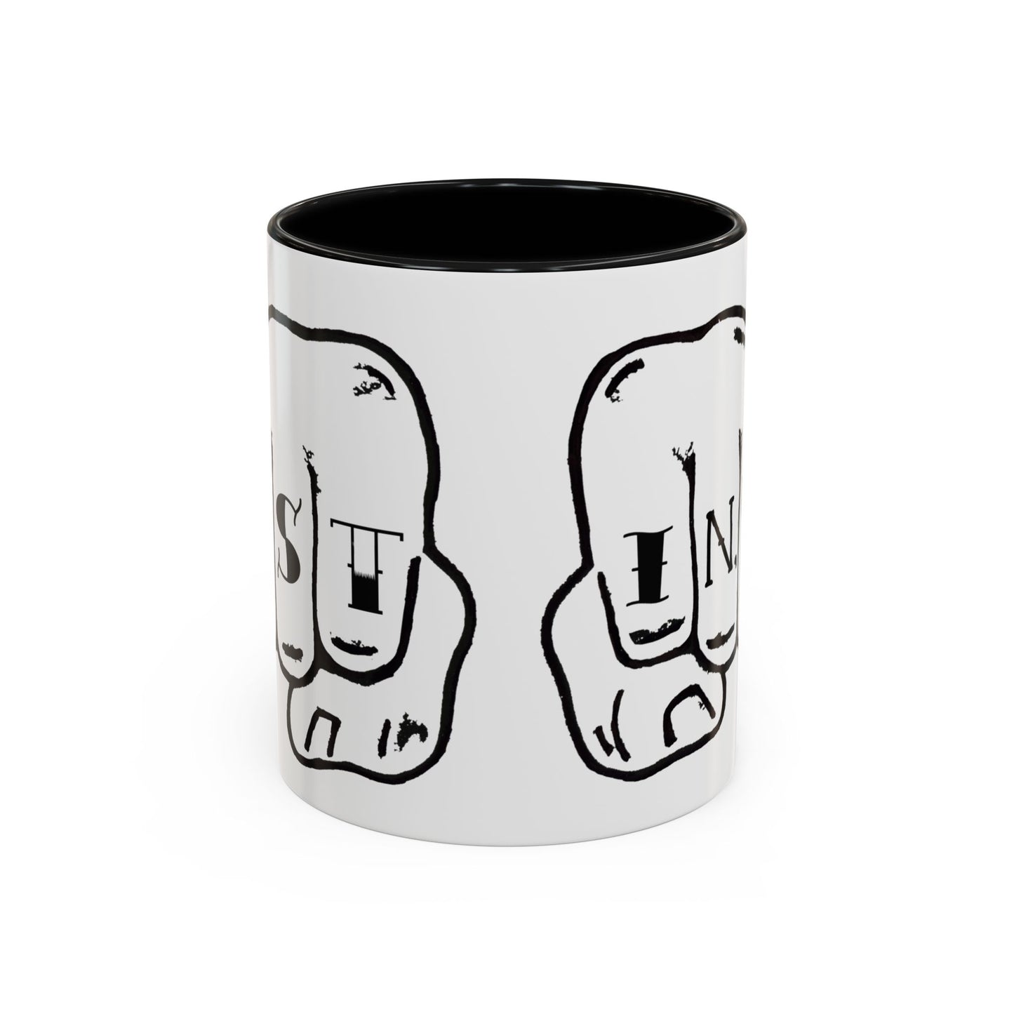 Austin Knuckle Tats Tattooed Fists Accent Mug Giant Fists Edition