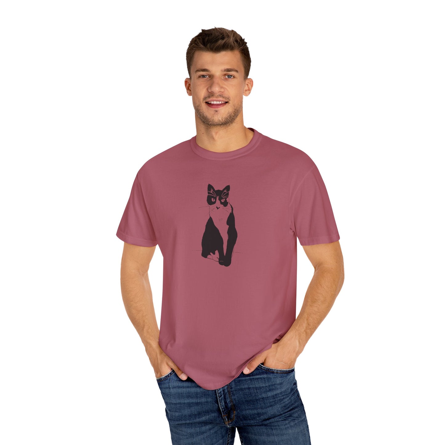 Cat Tee (Transparent Style Cat) - Cat Drawing Shirt