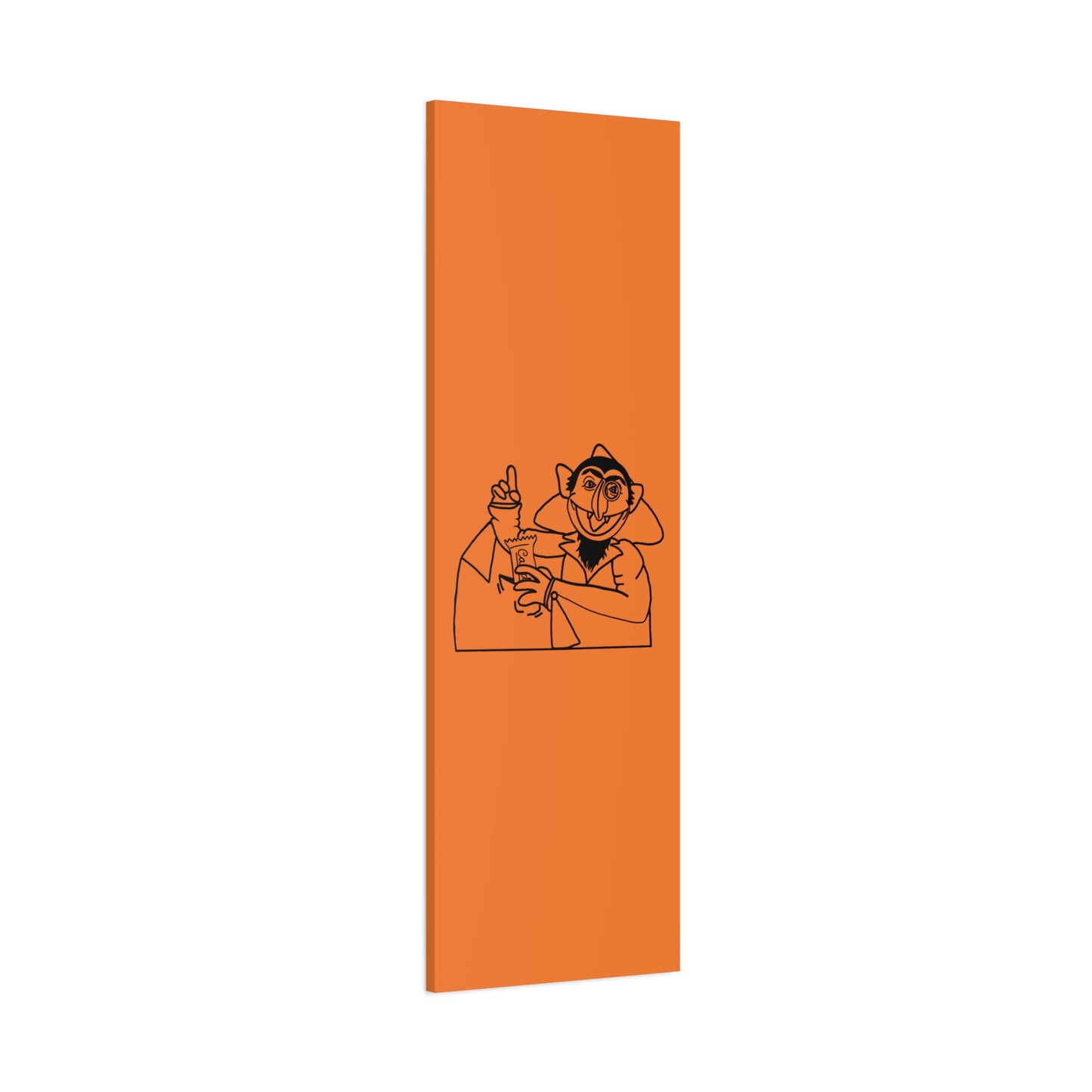 The Count Stealing Candy Outline Canvas Print Light Orange - Sesame Street The Count Parody Art