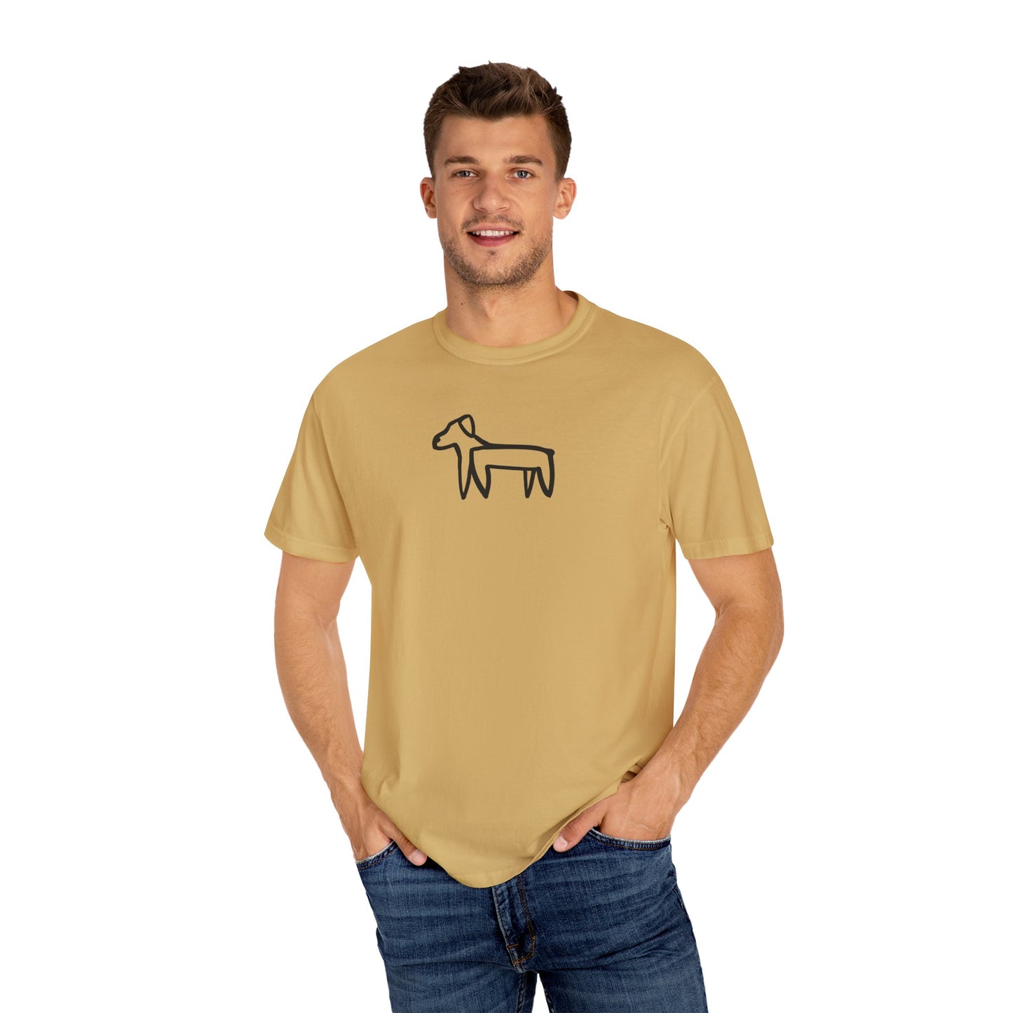 Dog Tee (Transparent Style Black Dog) - Dog Drawing Shirt