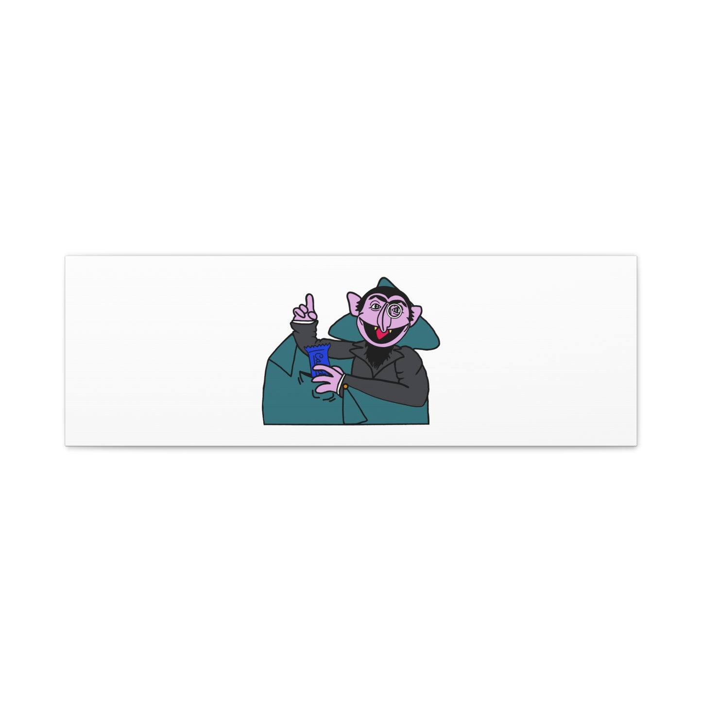 The Count Stealing Candy Canvas Print White - Sesame Street The Count Parody Art