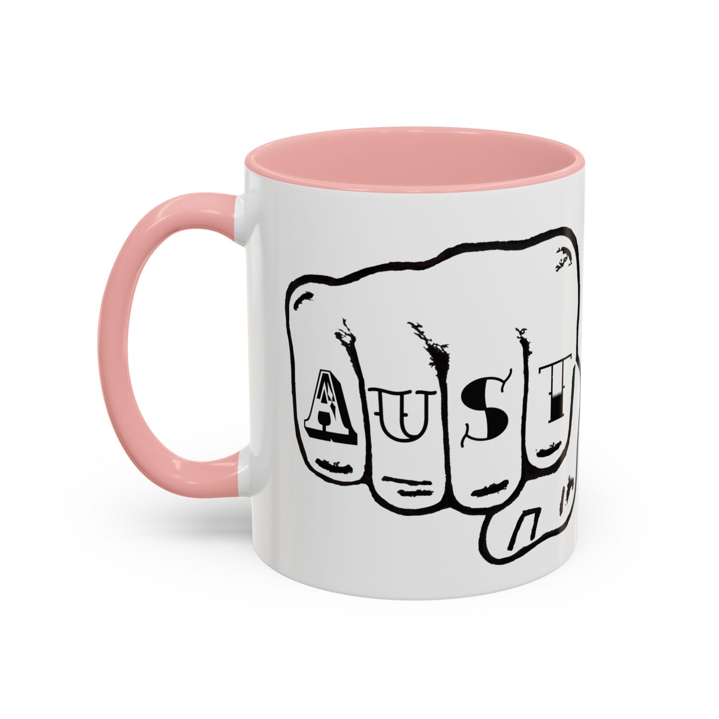 Austin Knuckle Tats Tattooed Fists Accent Mug Giant Fists Edition