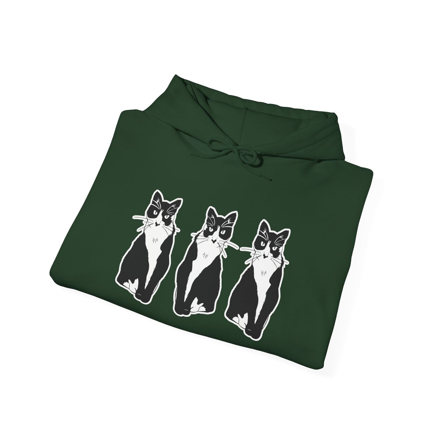 Cat x3 Hoodie (Sticker Style Cat) - Cat Hooded Sweatshirt