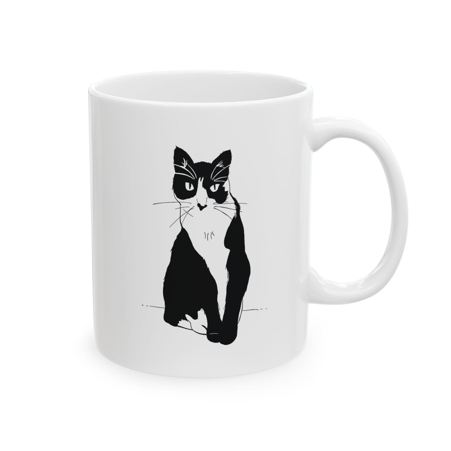 Cat Mug (Transparent Style Cat) - Two Cats Edition Cat Drawing Mug