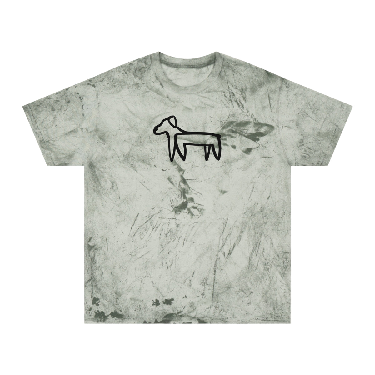 Dog Line Drawing Color Blast Tee