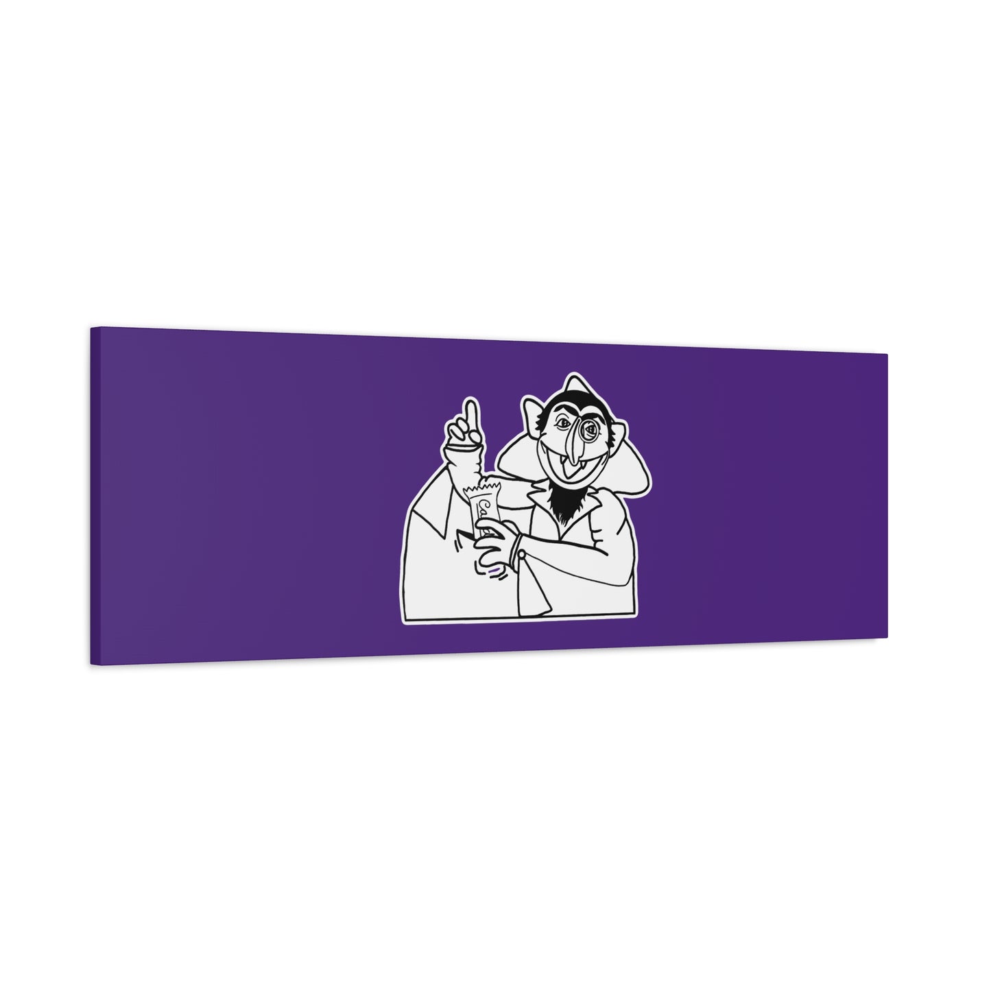 The Count Stealing Candy Outline Canvas Print Purple - Sesame Street The Count Parody Art