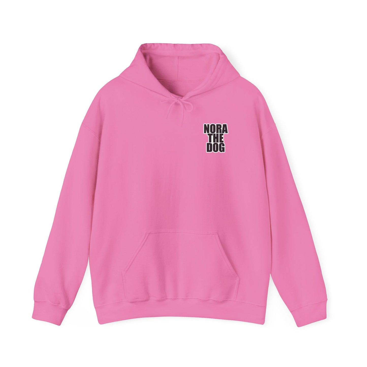 Nora the Dog Heart Hoodie Back Design (Sticker Style Nora) - Nora Hooded Sweatshirt