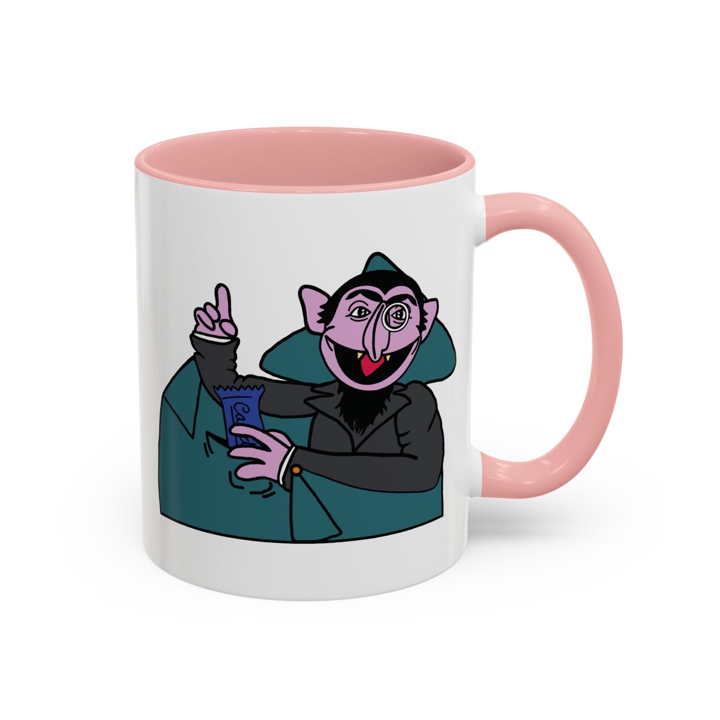 The Count Stealing Candy Accent Mug - Sesame Street The Count Parody Coffee Mug