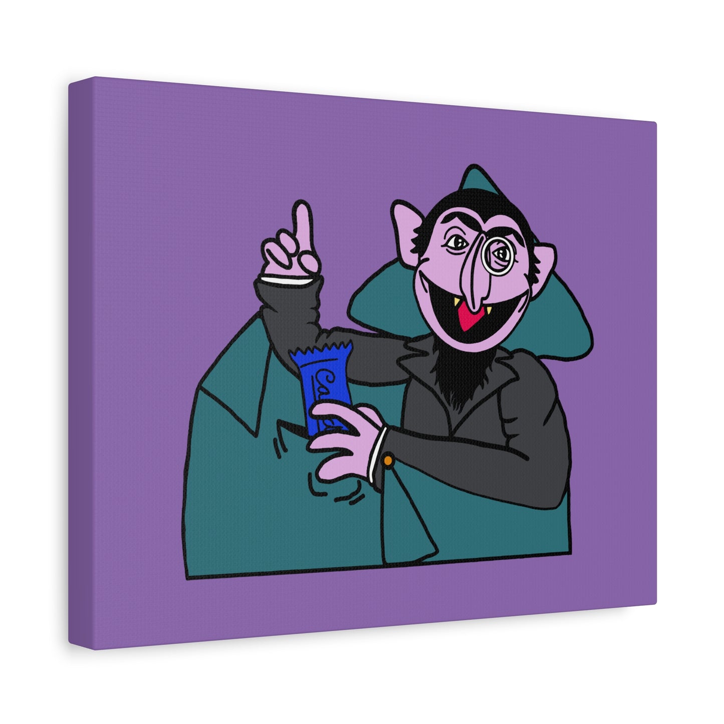 The Count Stealing Candy Canvas Print Light Purple - Sesame Street The Count Canvas Art