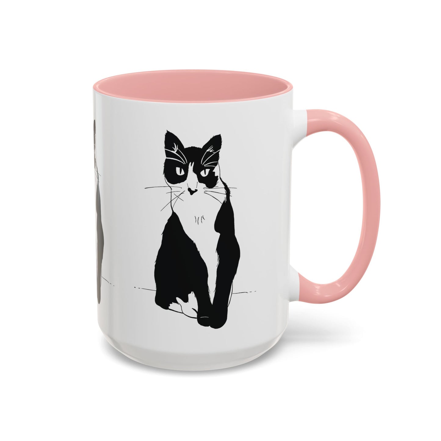 Three Cats Accent Mug (Transparent Style Cat) - Three Cats Edition Cat Mug