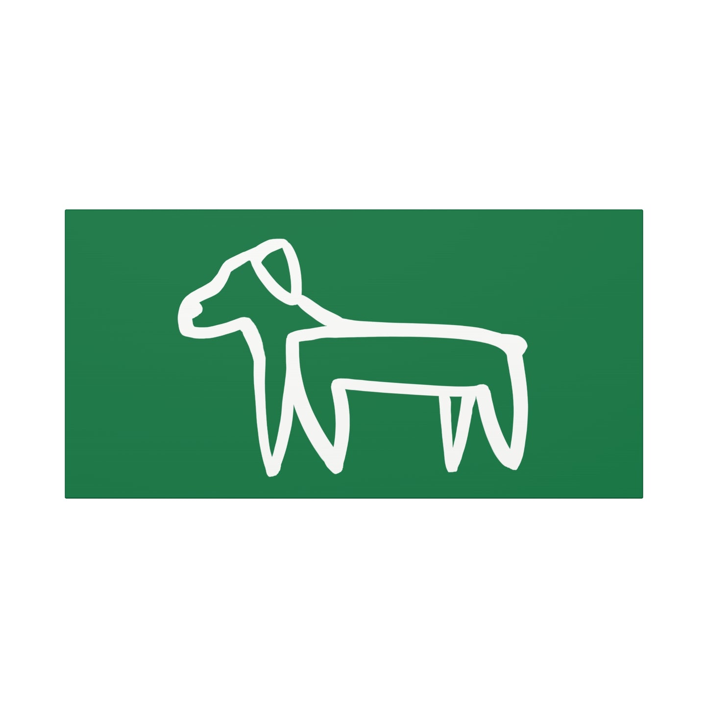 Dog Canvas Print on Green (Transparent Style White Dog) - Dog Art Print