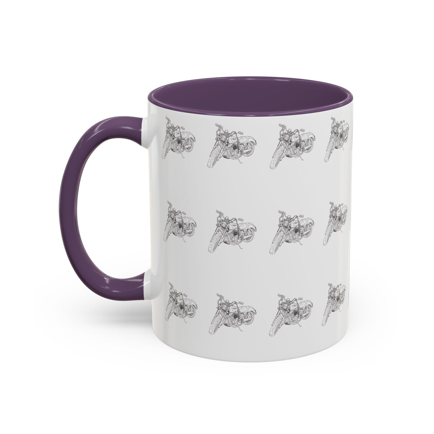 Motorcycle Pattern Coffee Mug - Harley Drawing Mug