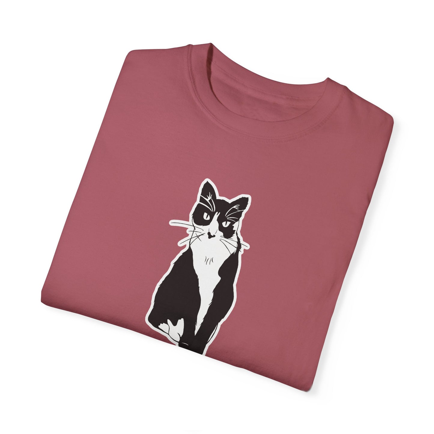 Cat Tee (Sticker Style Cat) - Cat Drawing Shirt