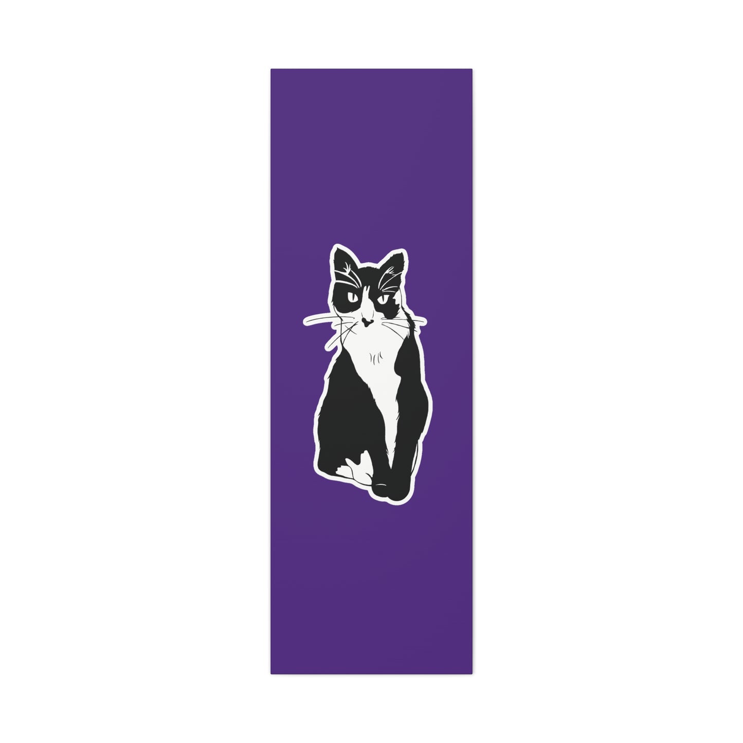 Cat Canvas Print on Purple (Sticker Style Cat) - Cat Drawing Art