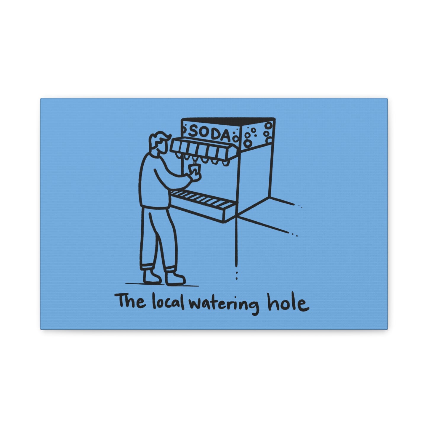 Local Watering Hole Canvas Print - Blue