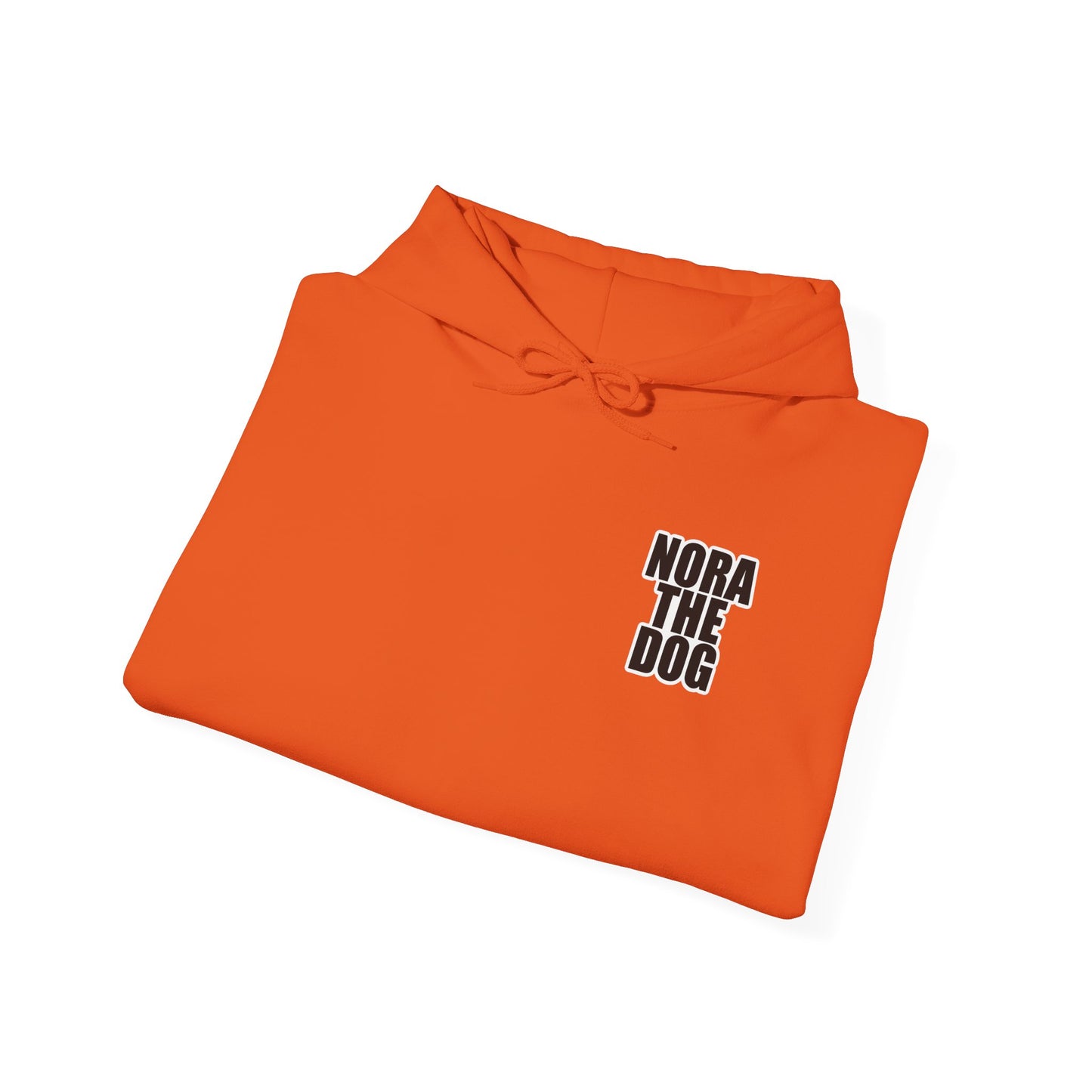 Nora the Dog Heart Hoodie Back Design (Sticker Style Nora) - Nora Hooded Sweatshirt