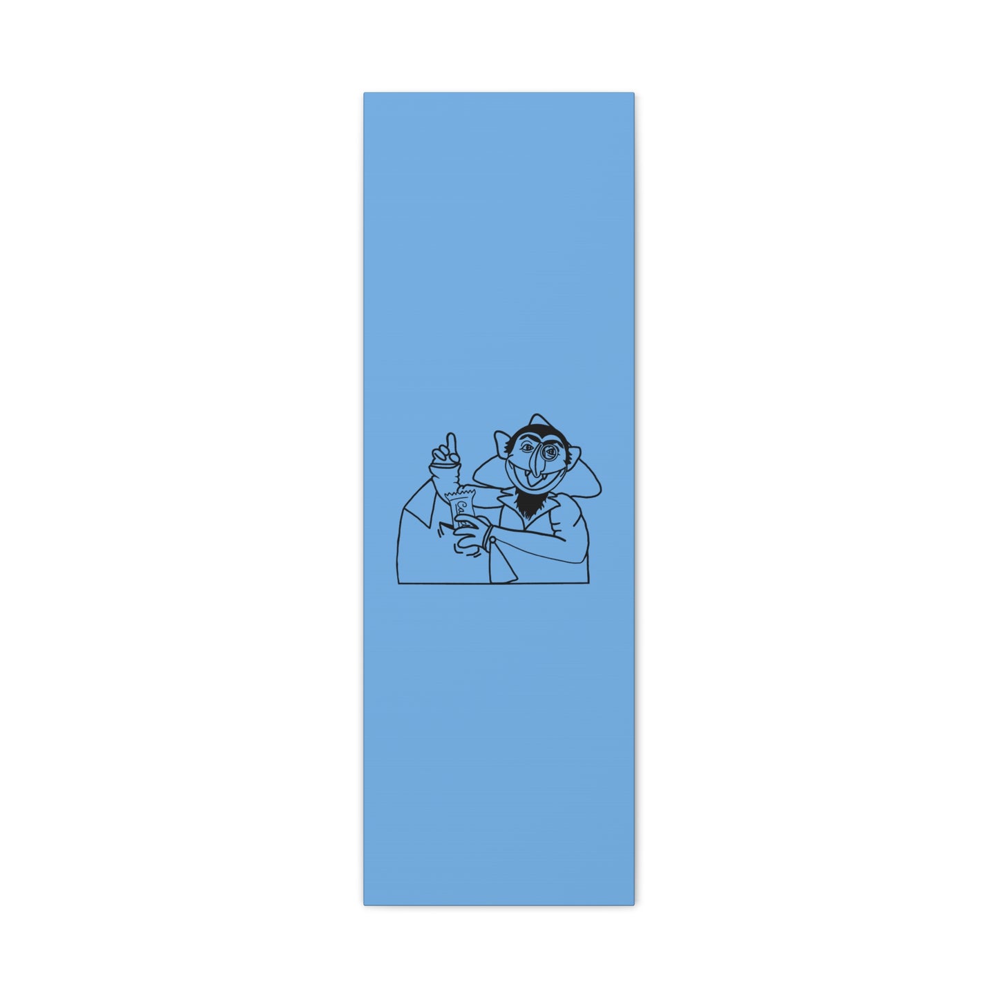 The Count Stealing Candy Outline Canvas Print Light Blue - Sesame Street The Count Parody Art