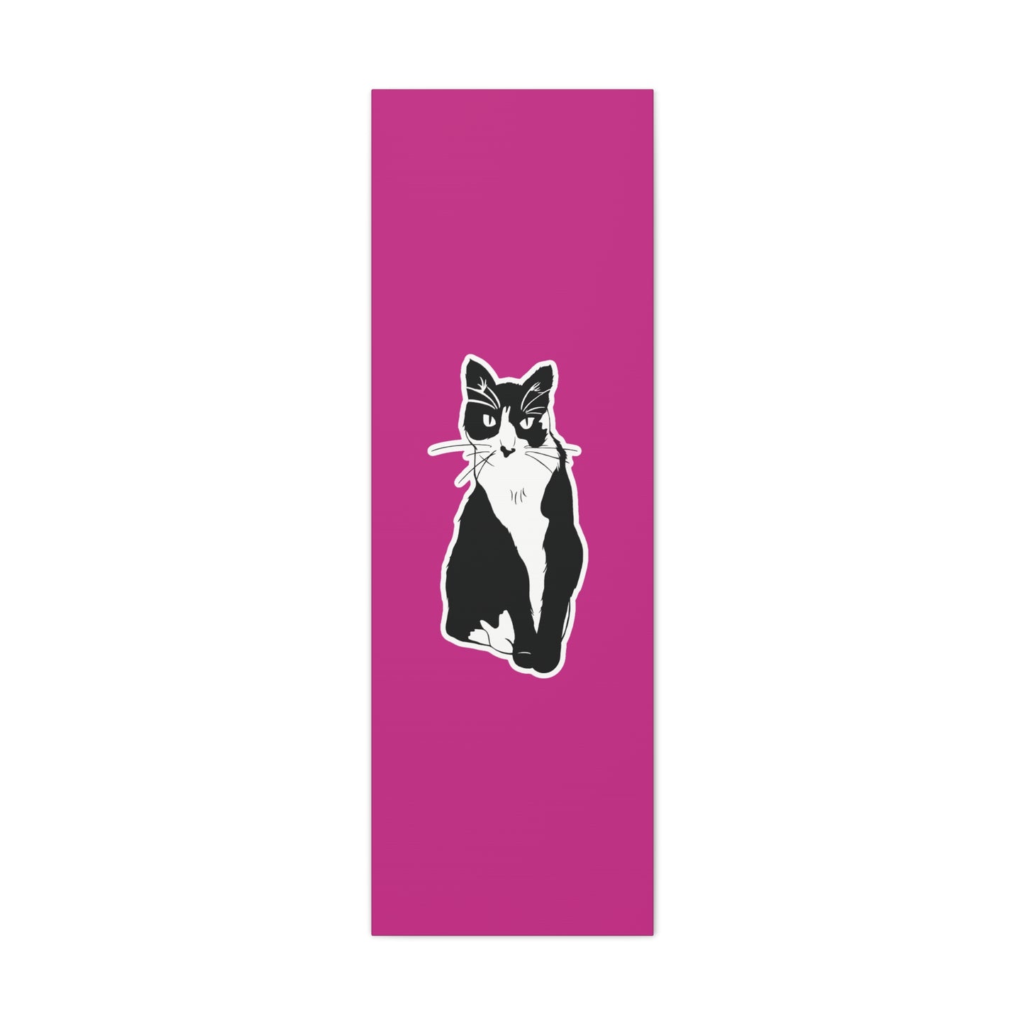 Cat Canvas on Pink (Sticker Style Cat) - Cat Drawing Art
