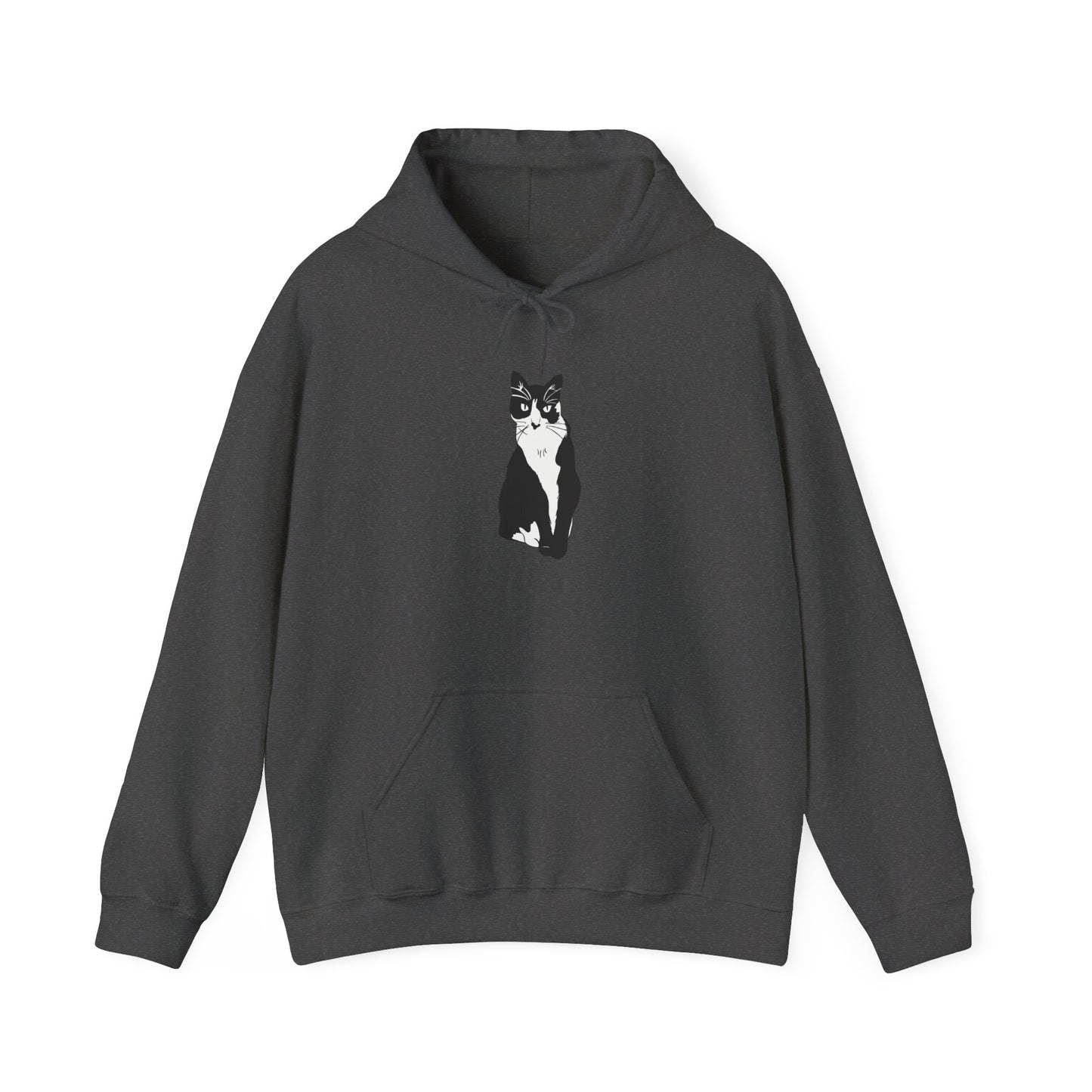Cat Hoodie (B&W Style Cat) - Cat Hooded Sweatshirt