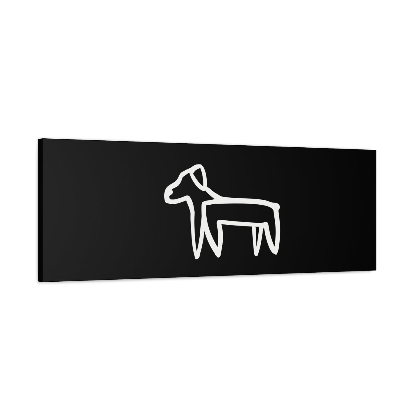 Dog Canvas Print on Black (Transparent Style White Dog) - Dog Art Print