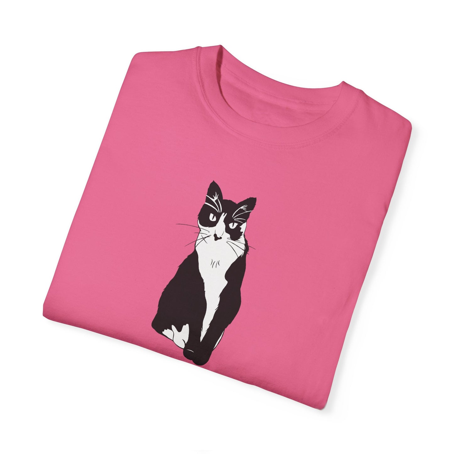 Cat Tee (B&W Style Cat) - Cat Drawing Shirt