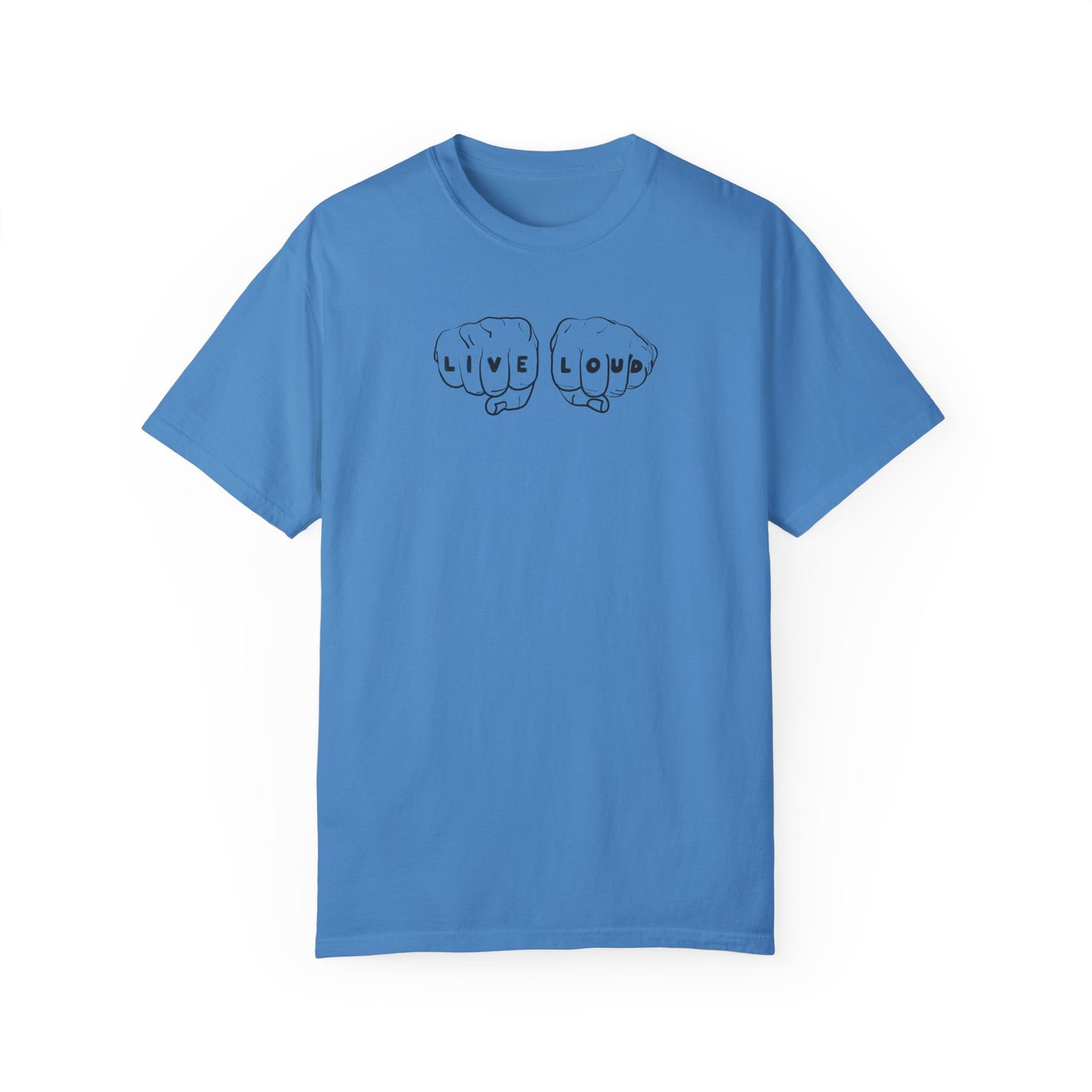 Live Loud Knuckle Tats Tattooed Fists Tee