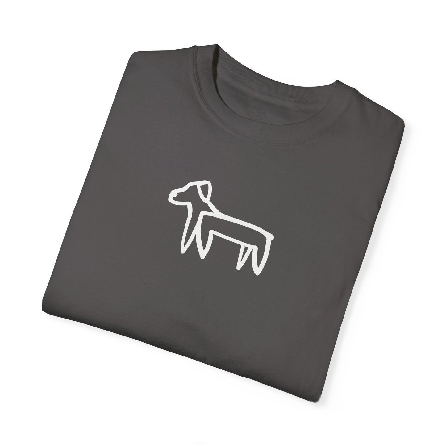 Dog Tee (Transparent Style Black Dog) - Dog Drawing Shirt