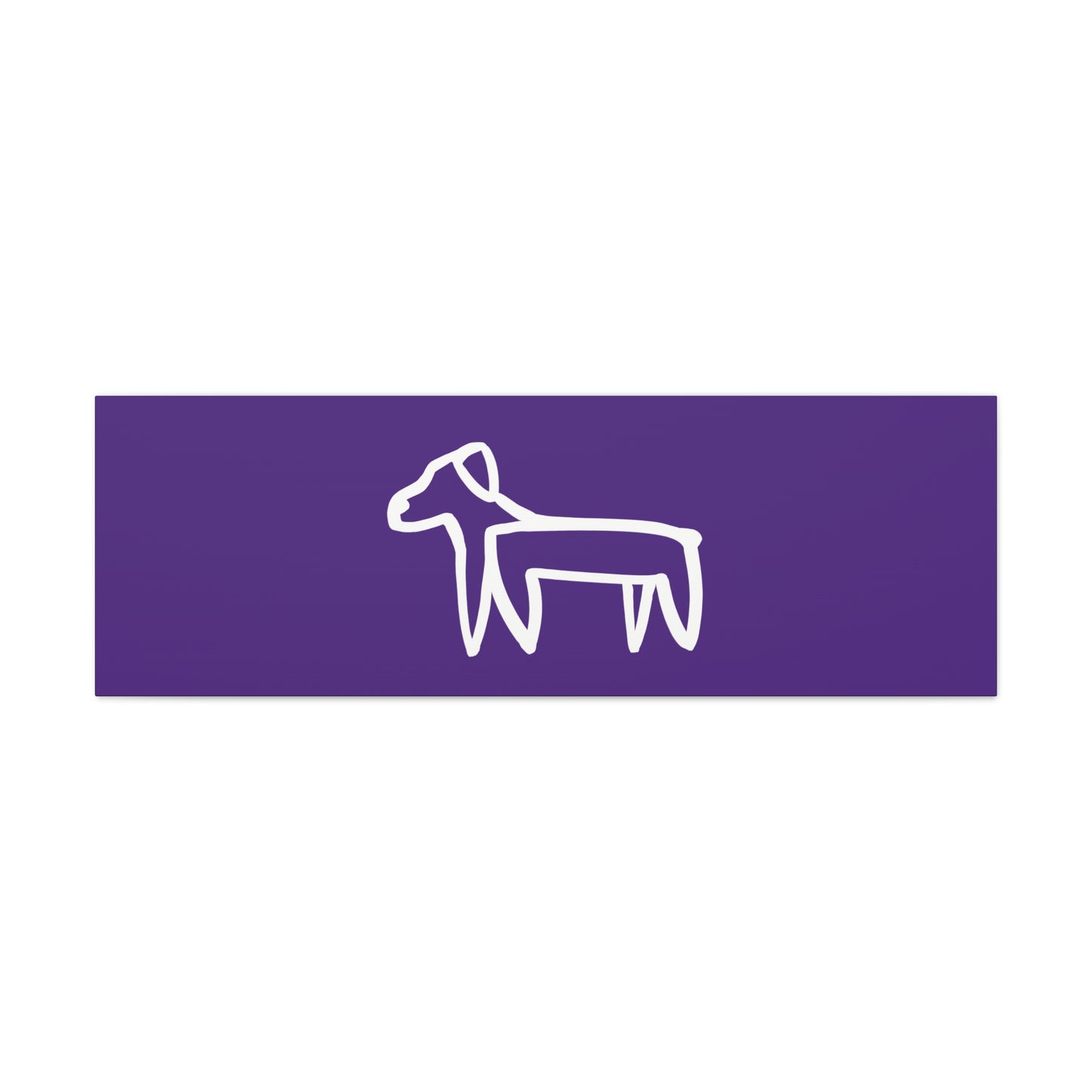Dog Canvas Print on Purple (Transparent Style White Dog) - Dog Art Print