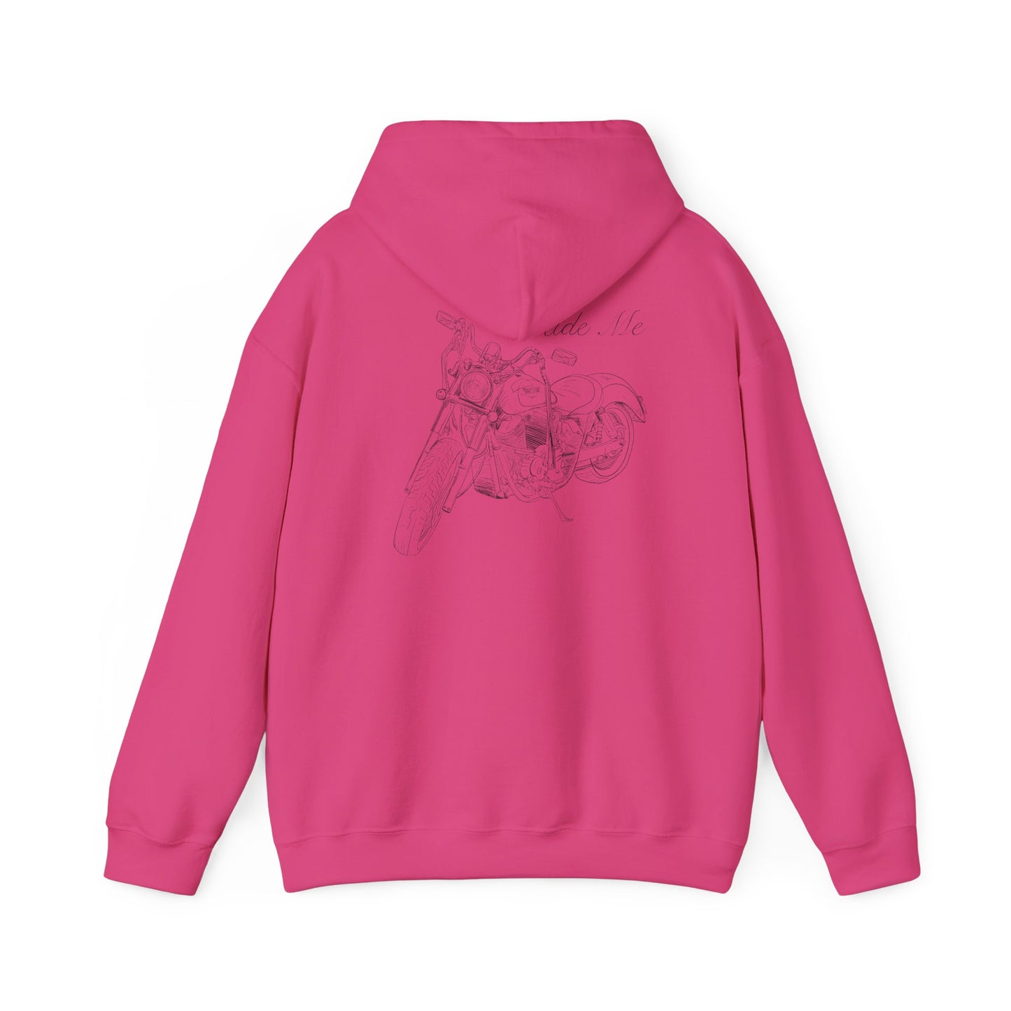 Ride Me Harley Motorcycle Drawing Hoodie Sweatshirt - Back Design