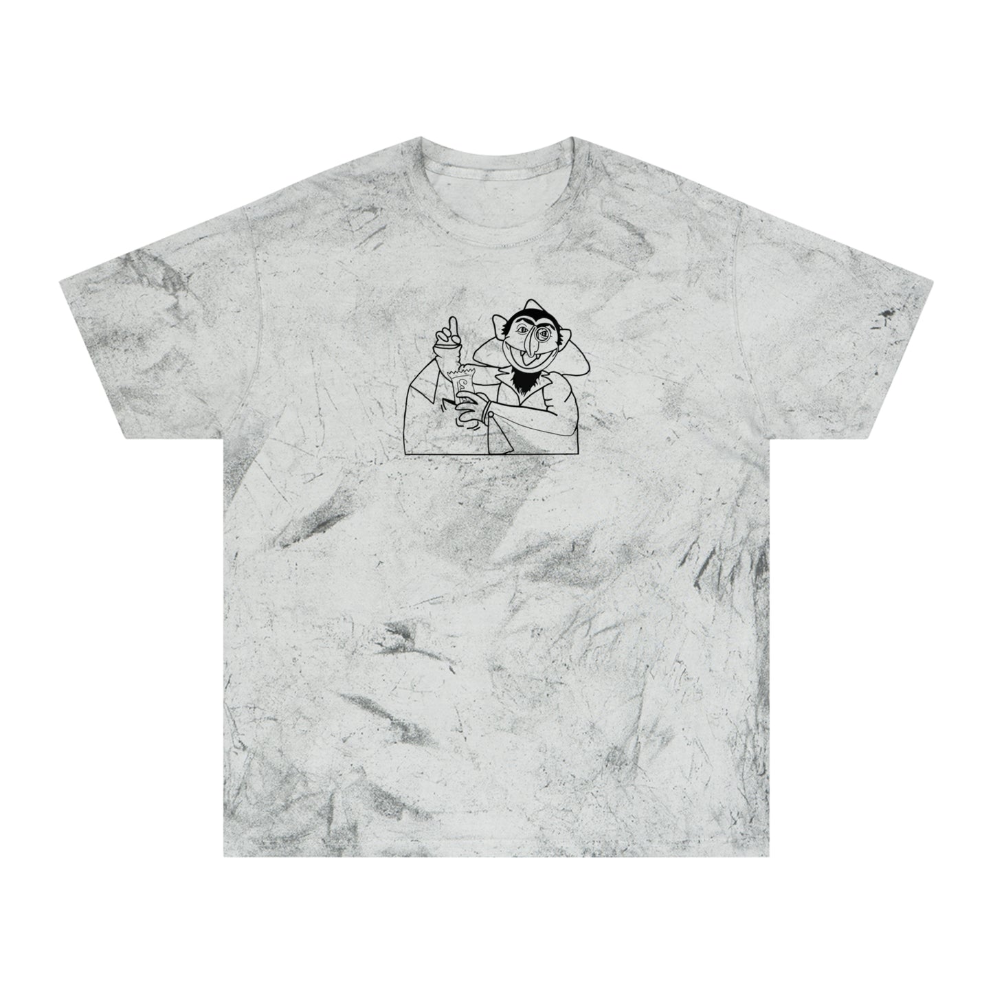 The Count Stealing Candy Outline Color Blast Tee - Sesame Street The Count Parody Shirt