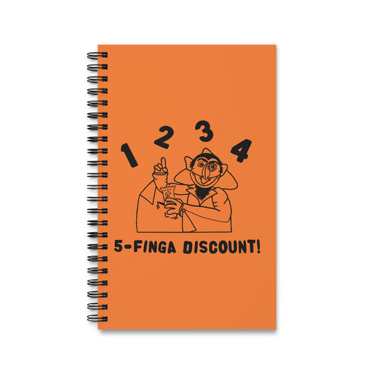 Five Finger Discount Outline Notebook Light Orange - Sesame Street The Count Parody Spiral Notebook