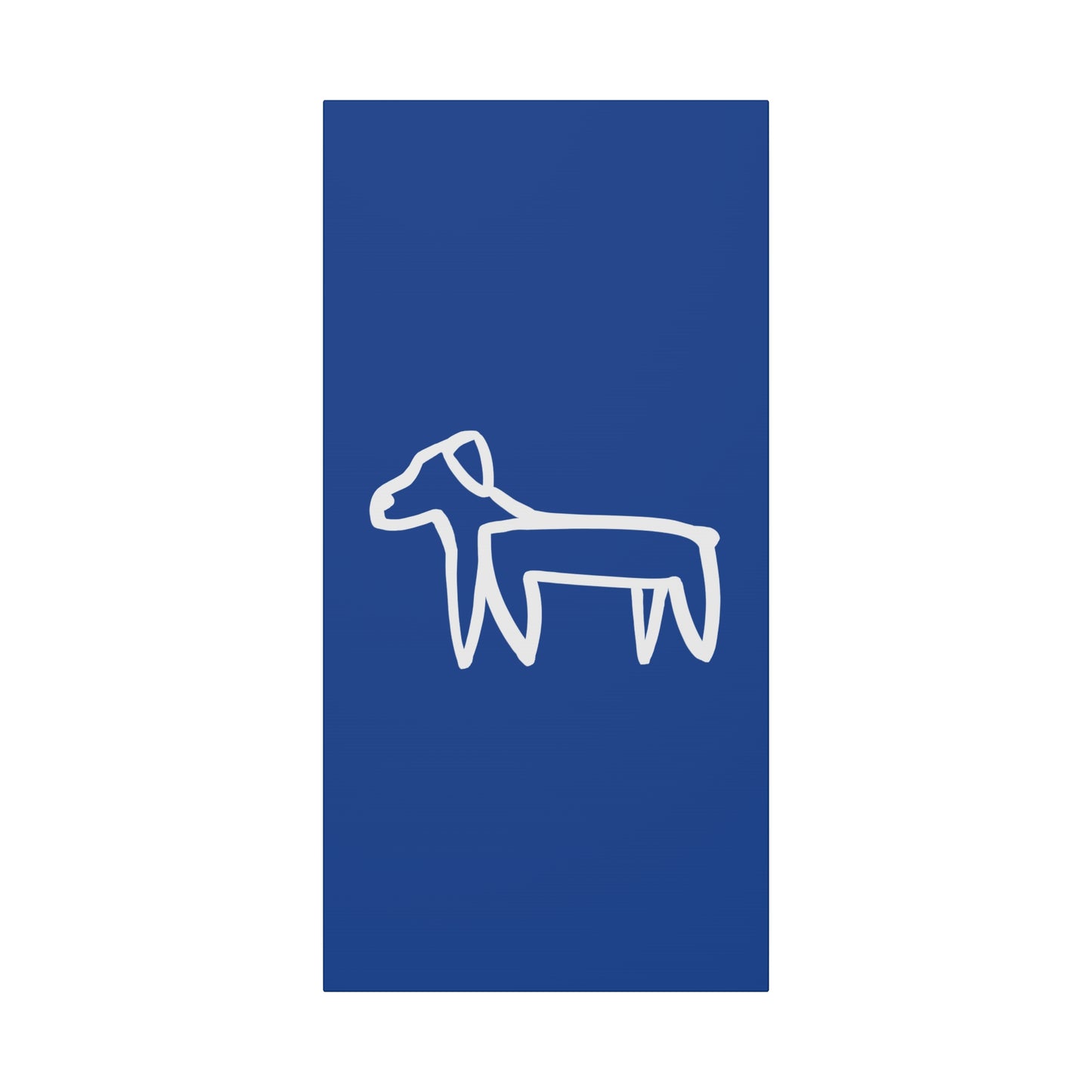 Dog Canvas Print on Blue (Transparent Style White Dog) - Dog Art Print