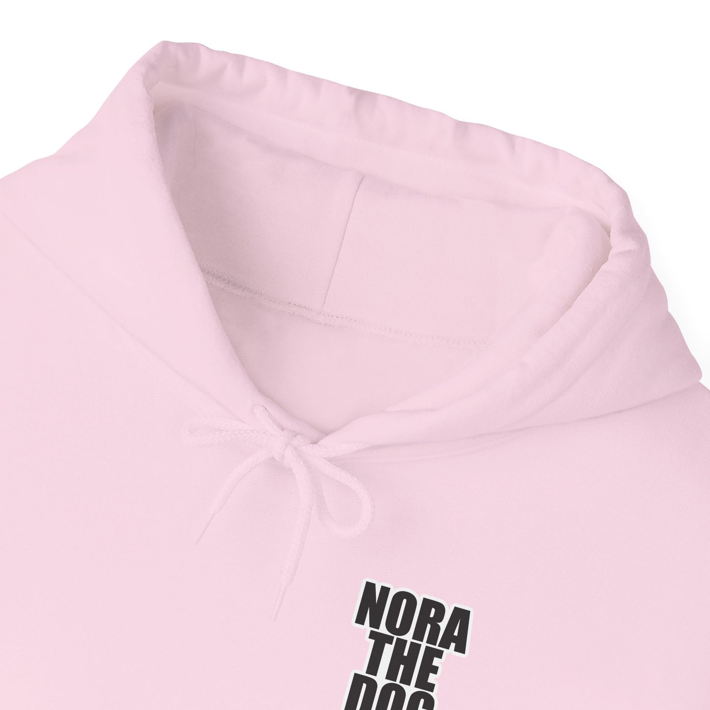 Nora the Dog Heart Hoodie Back Design (Sticker Style Nora) - Nora Hooded Sweatshirt