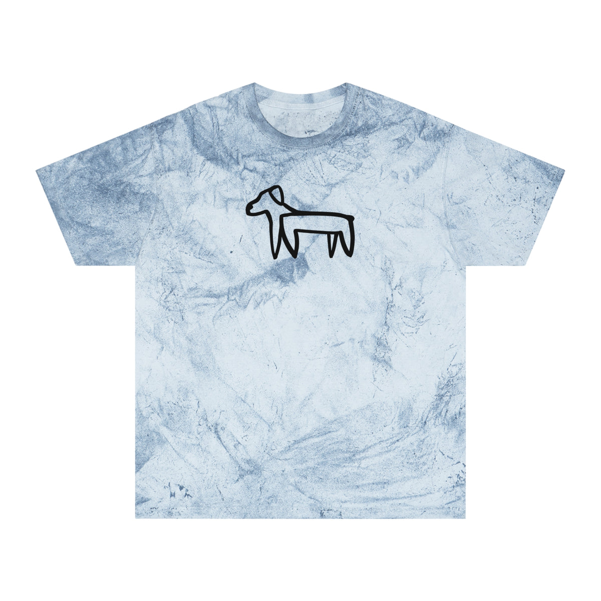 Dog Line Drawing Color Blast Tee