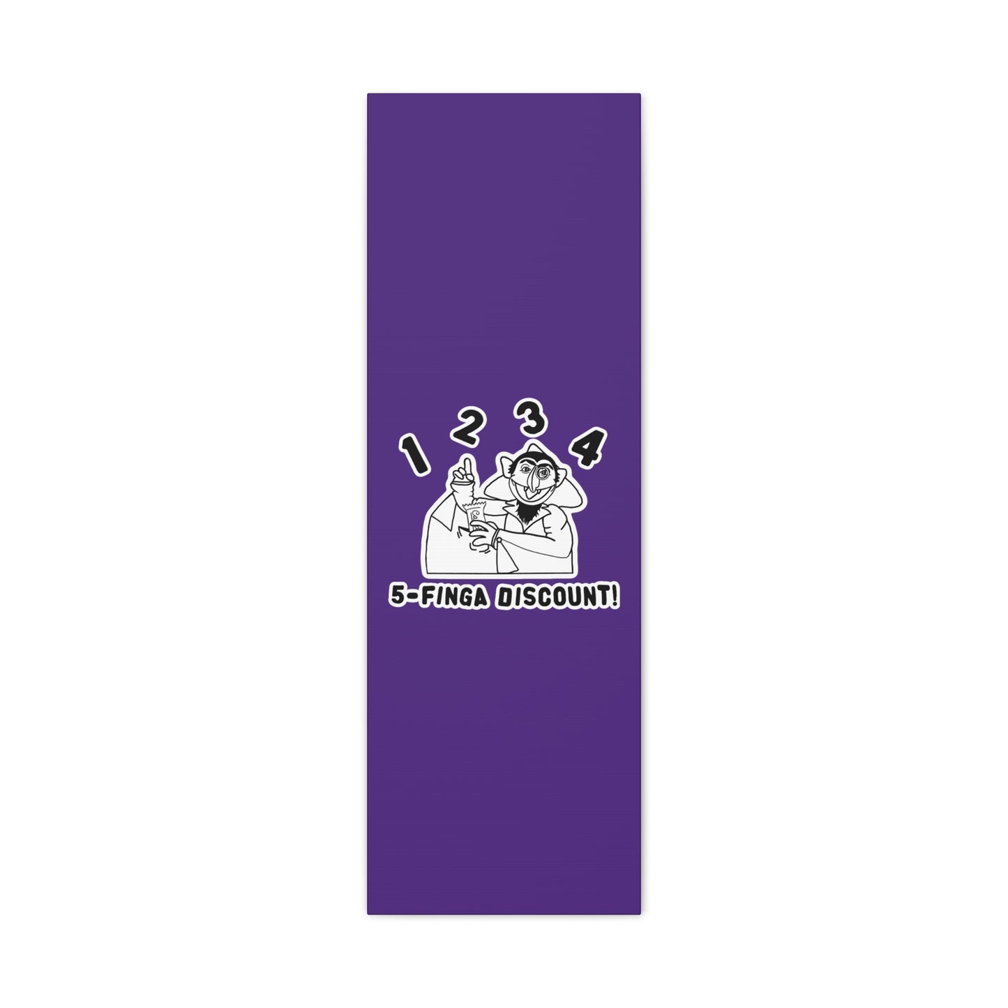 Five Finger Discount Outline Canvas Print Purple - Sesame Street The Count Parody Art Print